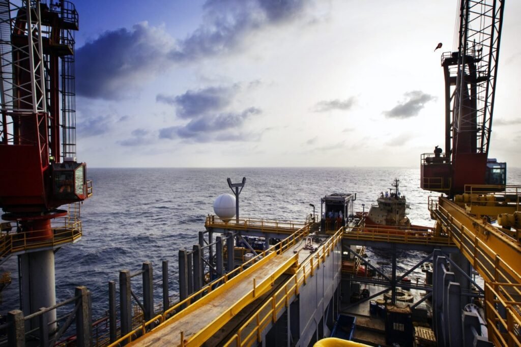 offshore oil rig in sea