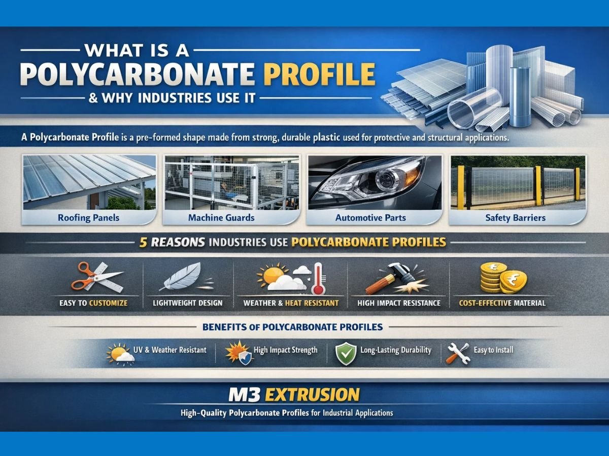 polycarbonate profile is, its key features, and why industries use it for durable, lightweight, and weather-resistant applications.