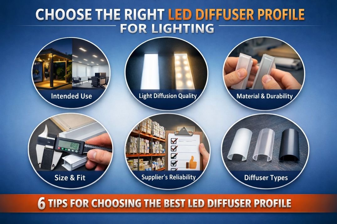 LED Diffuser Profile for Lighting Fixtures