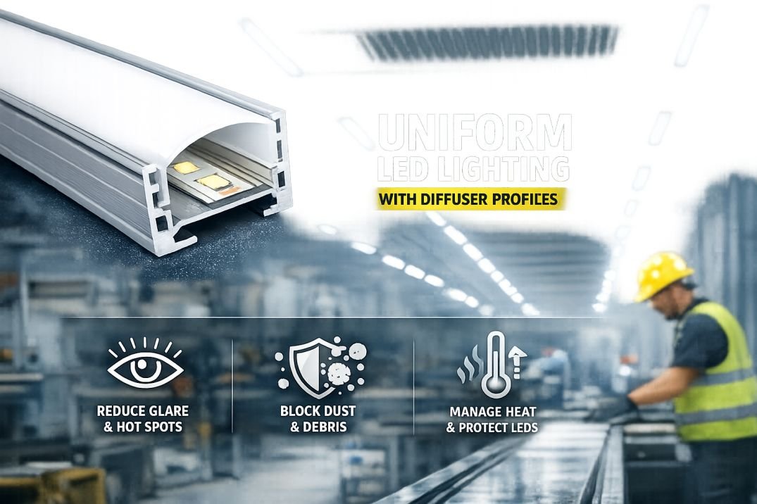 extruded LED diffuser profiles for lighting products