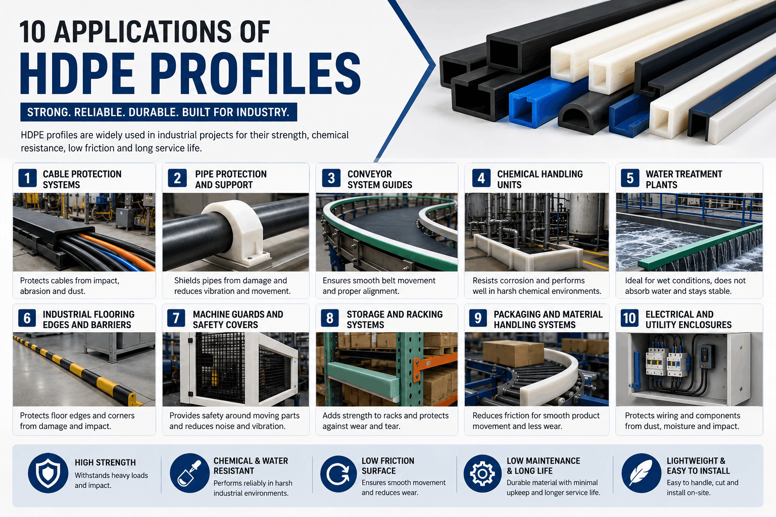 10 applications of HDPE profiles in industrial projects