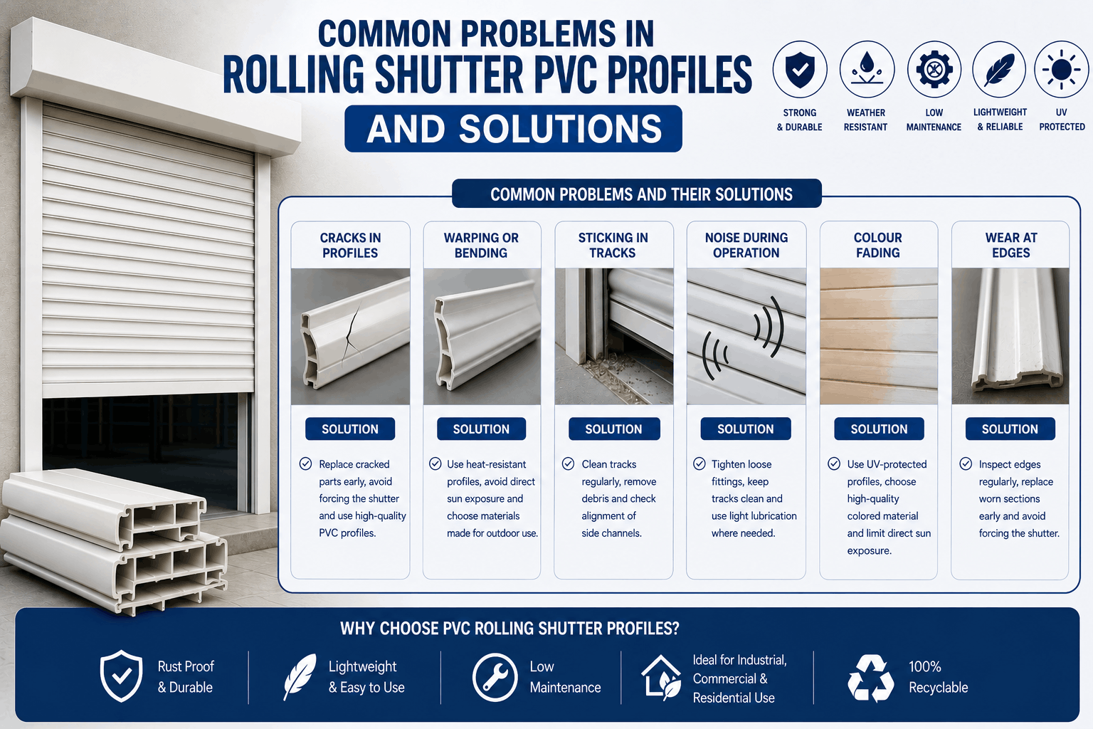 common problems in rolling shutter PVC profiles and solutions