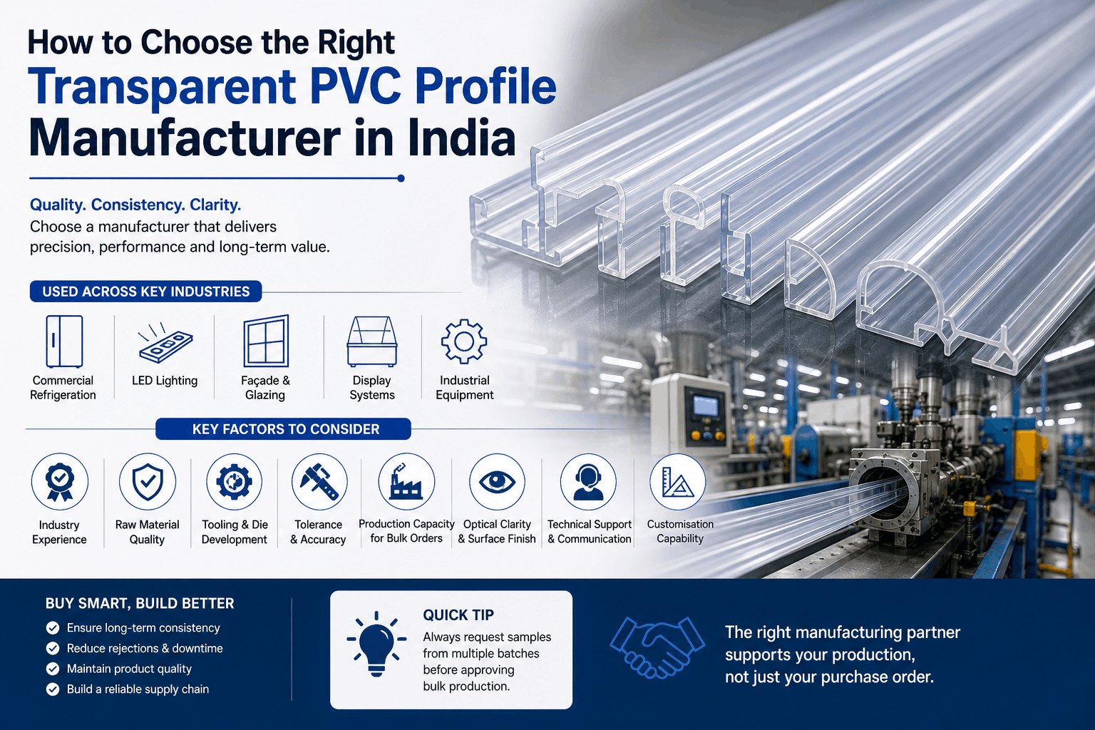 how to choose the right transparent PVC profile manufacturer in India