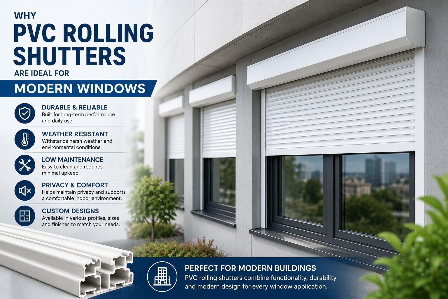 PVC Rolling Shutters Are Ideal for Modern Windows